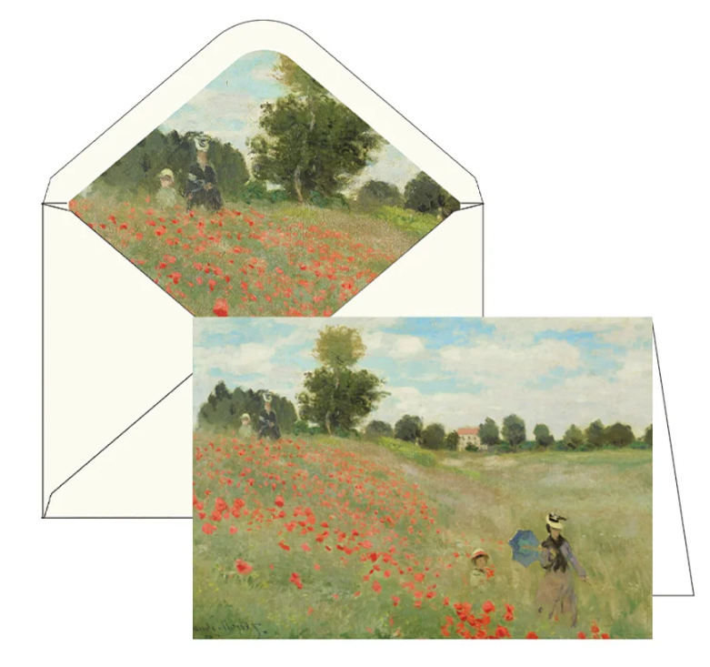 Monet - The Poppy Field- Blank Note Card