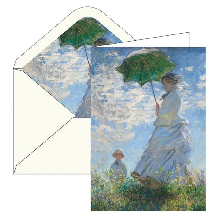 Monet - Woman with a Parasol - Blank Note Card