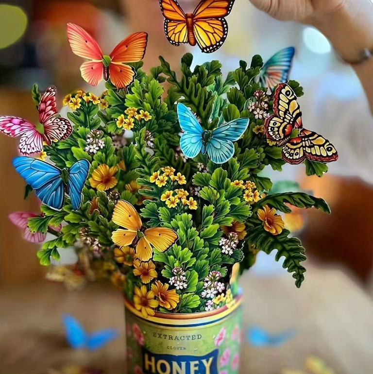 Wildflowers with Butterflies Arrangement -3D Pop-Up Floral Bouquet