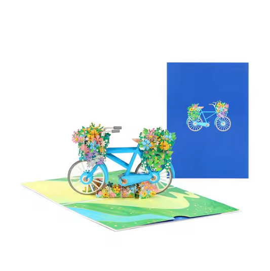 Floral Bicycle Pop-Up Card