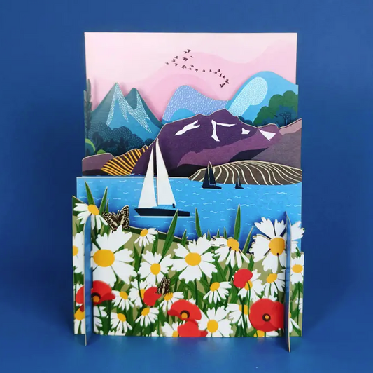 Mountain Lake Bloom Pop-Up Card