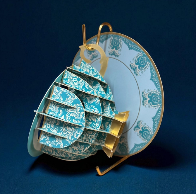 Butterfly Haven - A Cup of Tea - Pop-Up Card