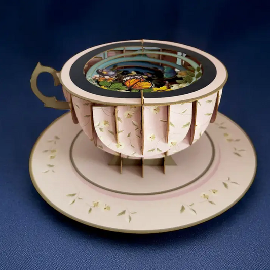 Butterfly Haven - A Cup of Tea - Pop-Up Card