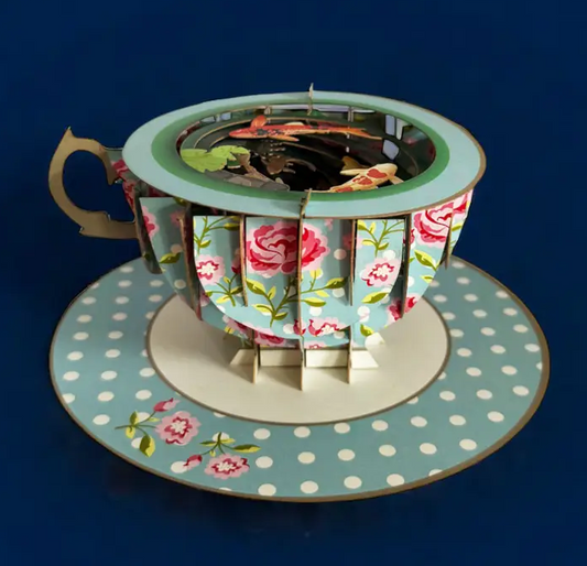 Serene Koi Pond - A Cup of Tea - Pop-Up Card