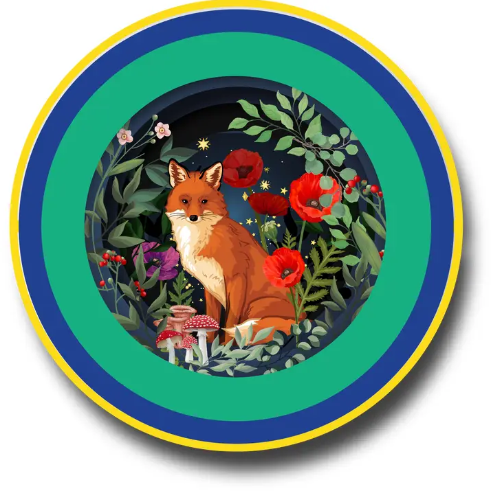 Midnight Garden Fox - A Cup of Tea - Pop-Up Card