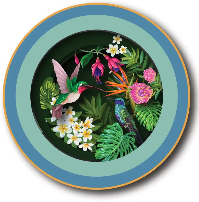 Hummingbird Paradise - A Cup of Tea - Pop-Up Card