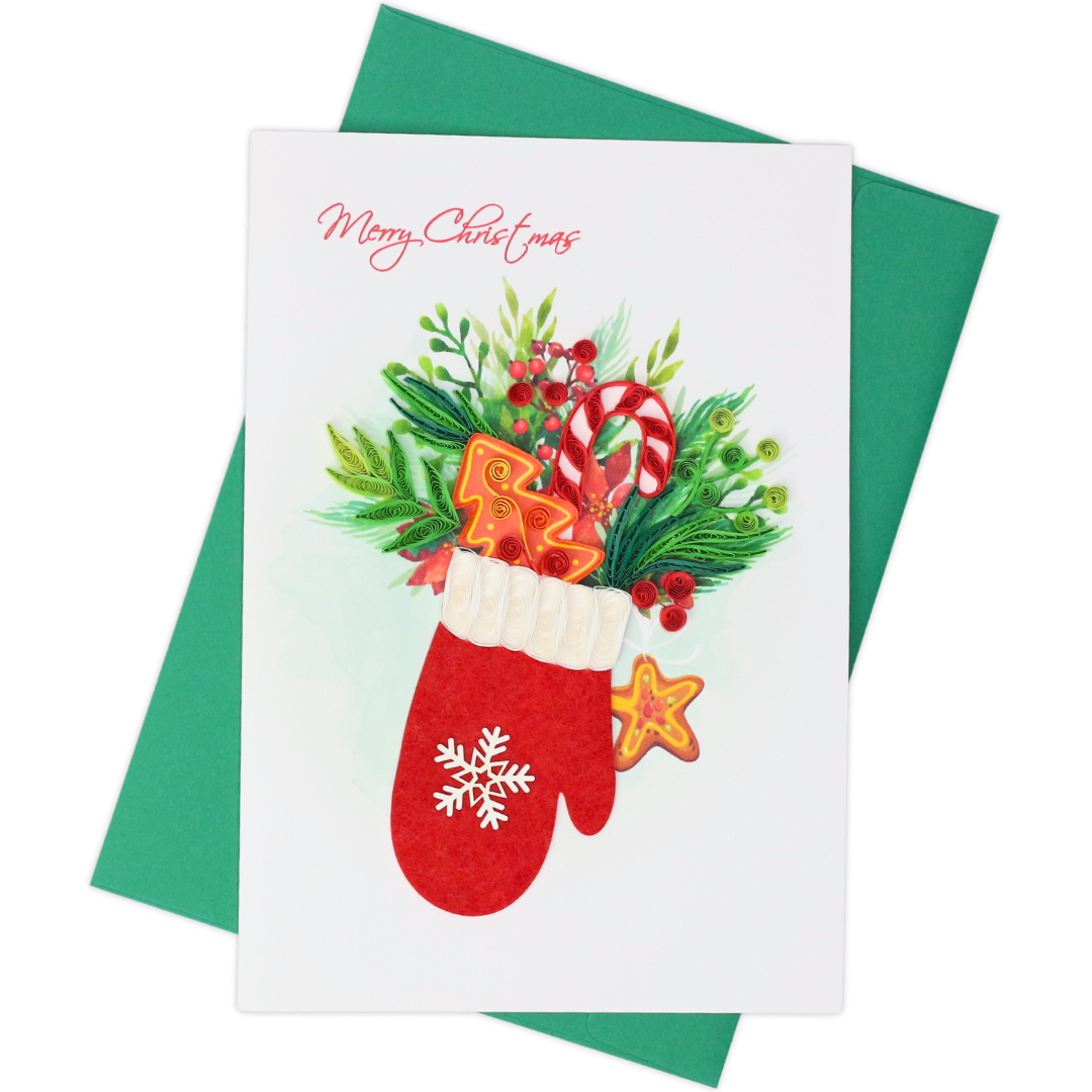 Merry Christmas Mitten Quilling Card