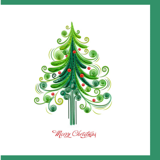 Merry Christmas Tree Quilling Card