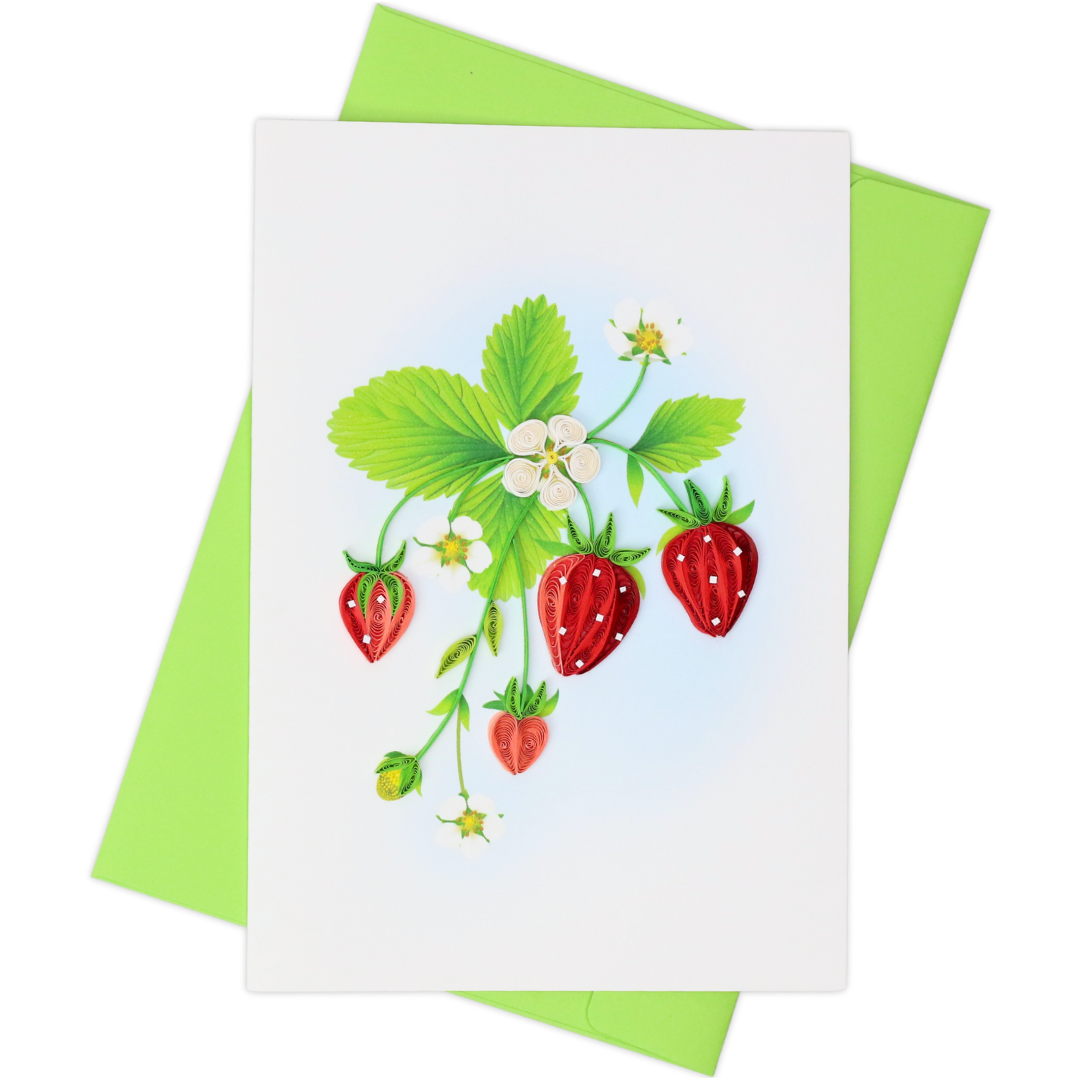 Strawberries Quilling Card