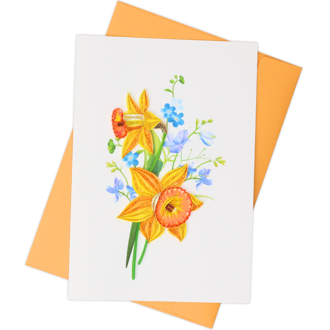 Bouquet with Daffodils Quilling Card
