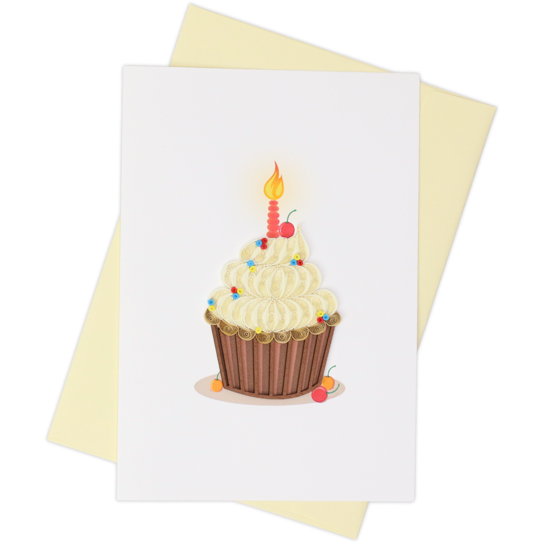 Happy Birthday Cupcake Quilling Card