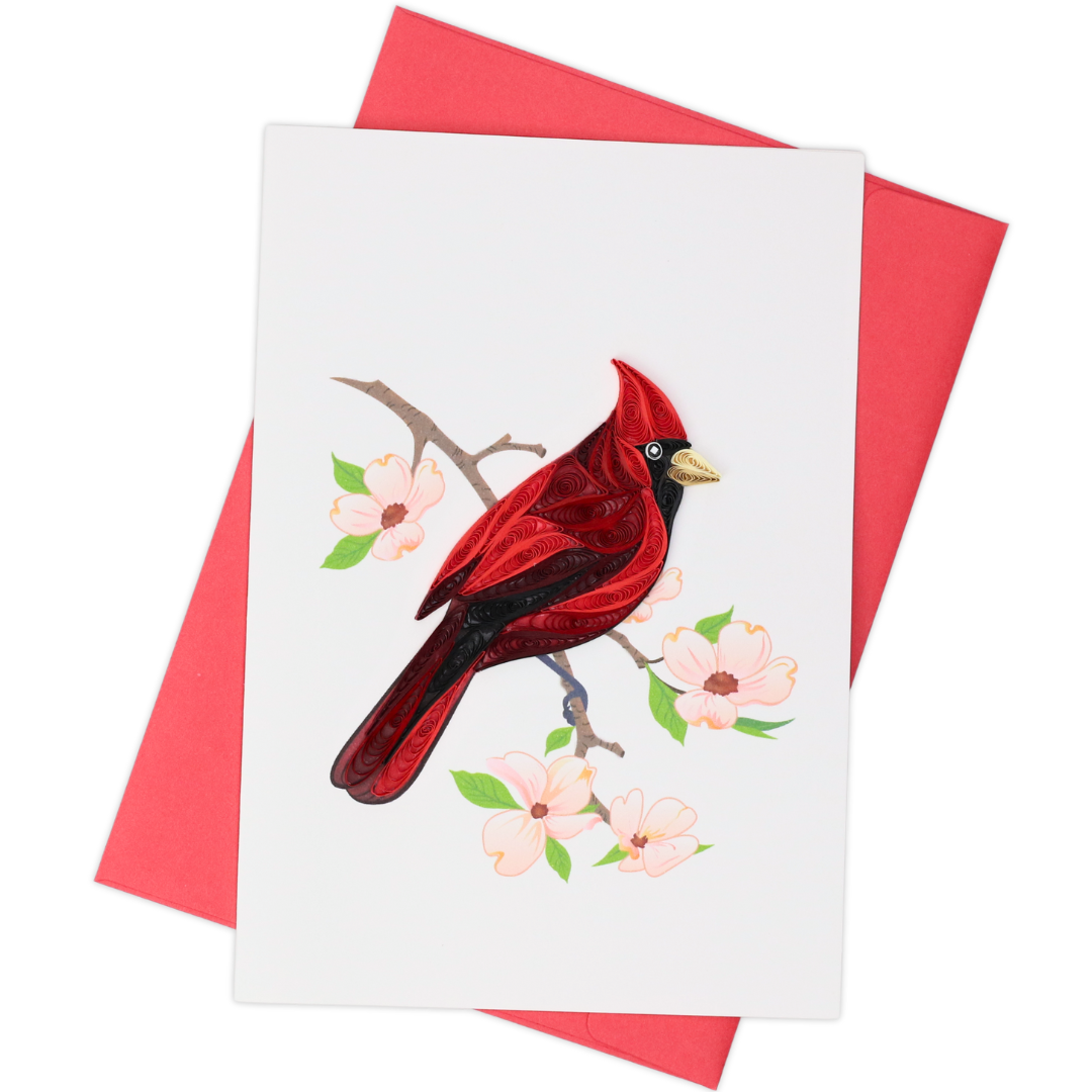 Cardinal Quilling Card