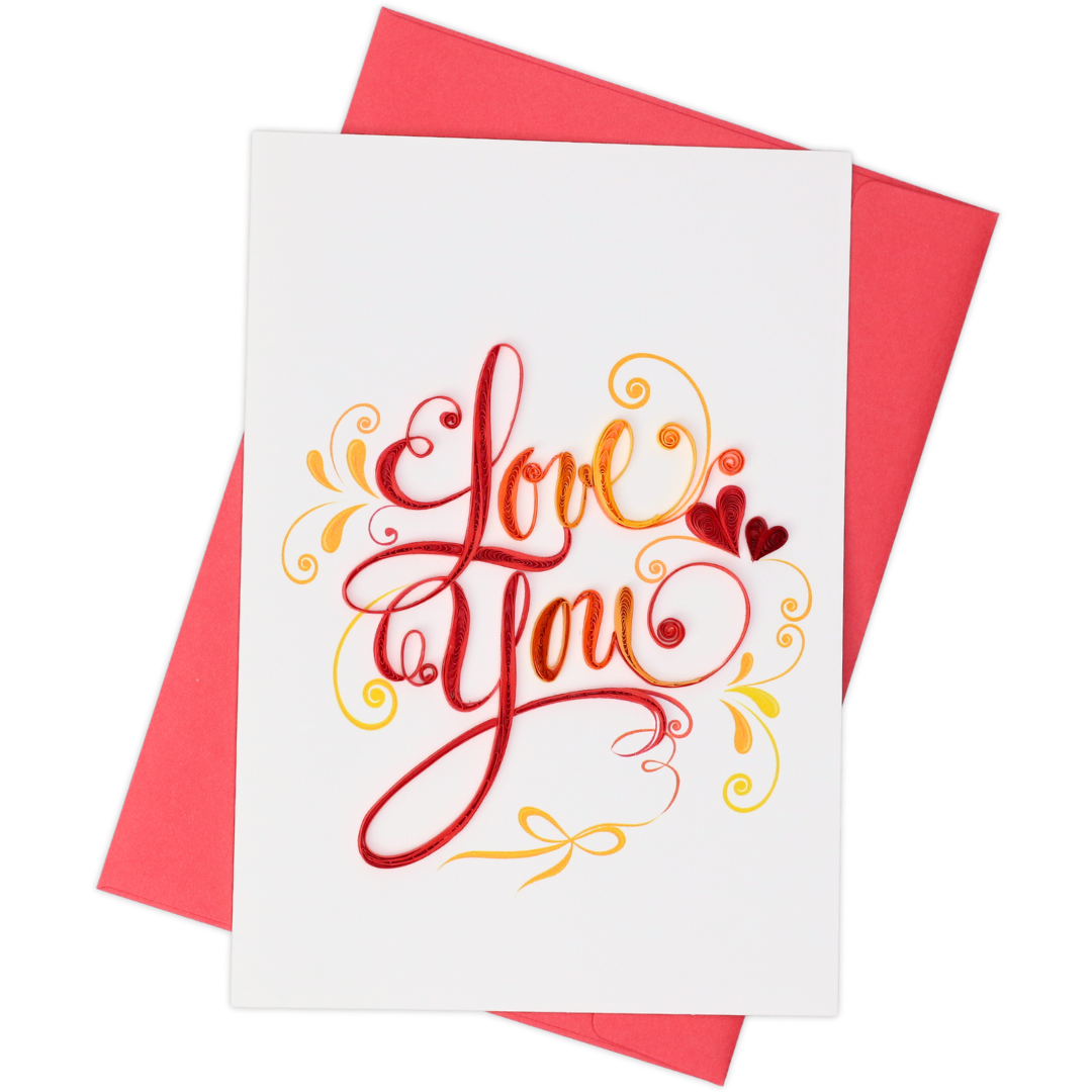 Love You Quilling Card