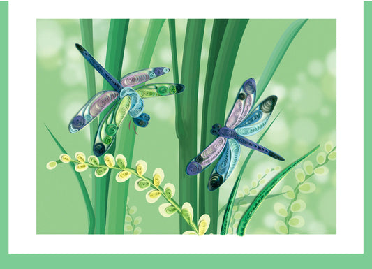 Dragonflies - Large Quilling Card