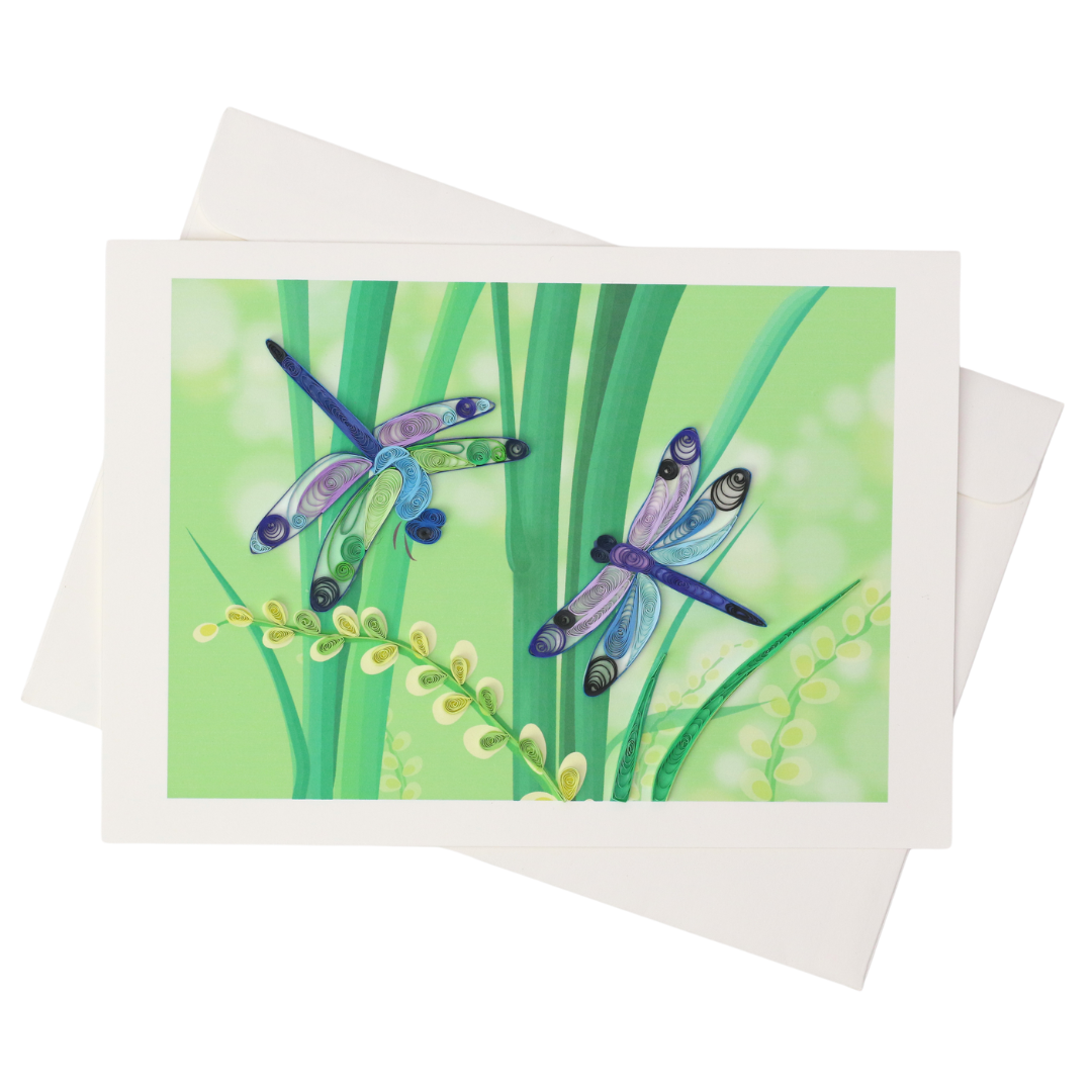 Dragonflies - Large Quilling Card