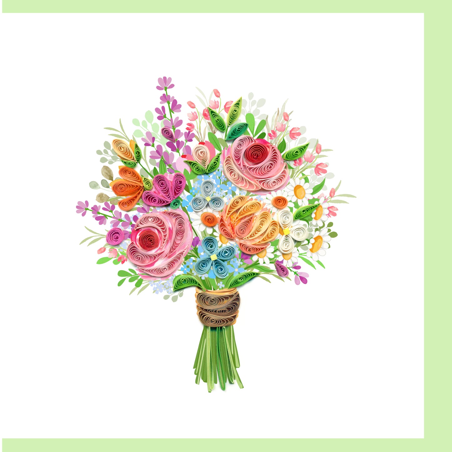 Fresh Flower Bouquet Quilling Card