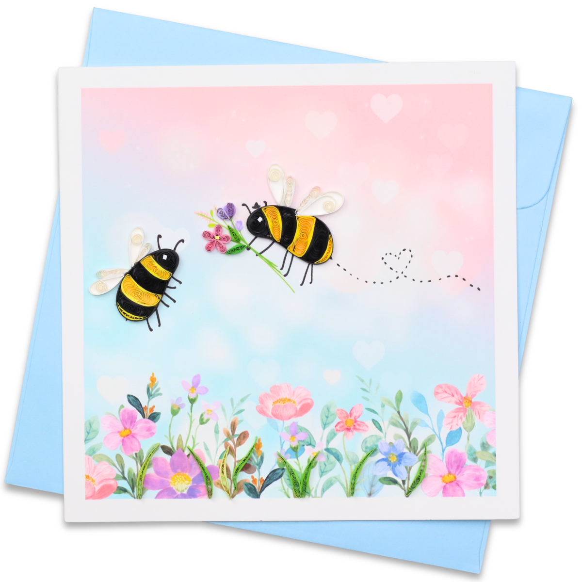 Sweet Bumblebee Garden Quilling Card
