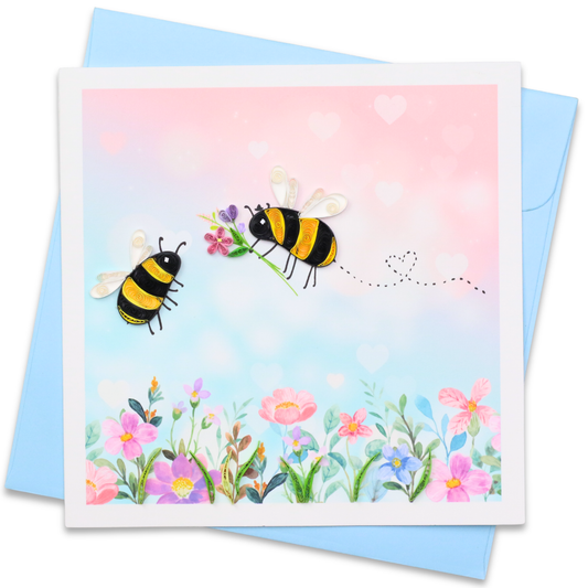 Sweet Bumblebee Garden Quilling Card