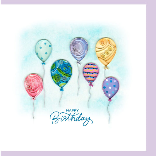 Balloons Happy Birthday Quilling Card
