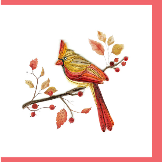 Cardinal Quilling Card