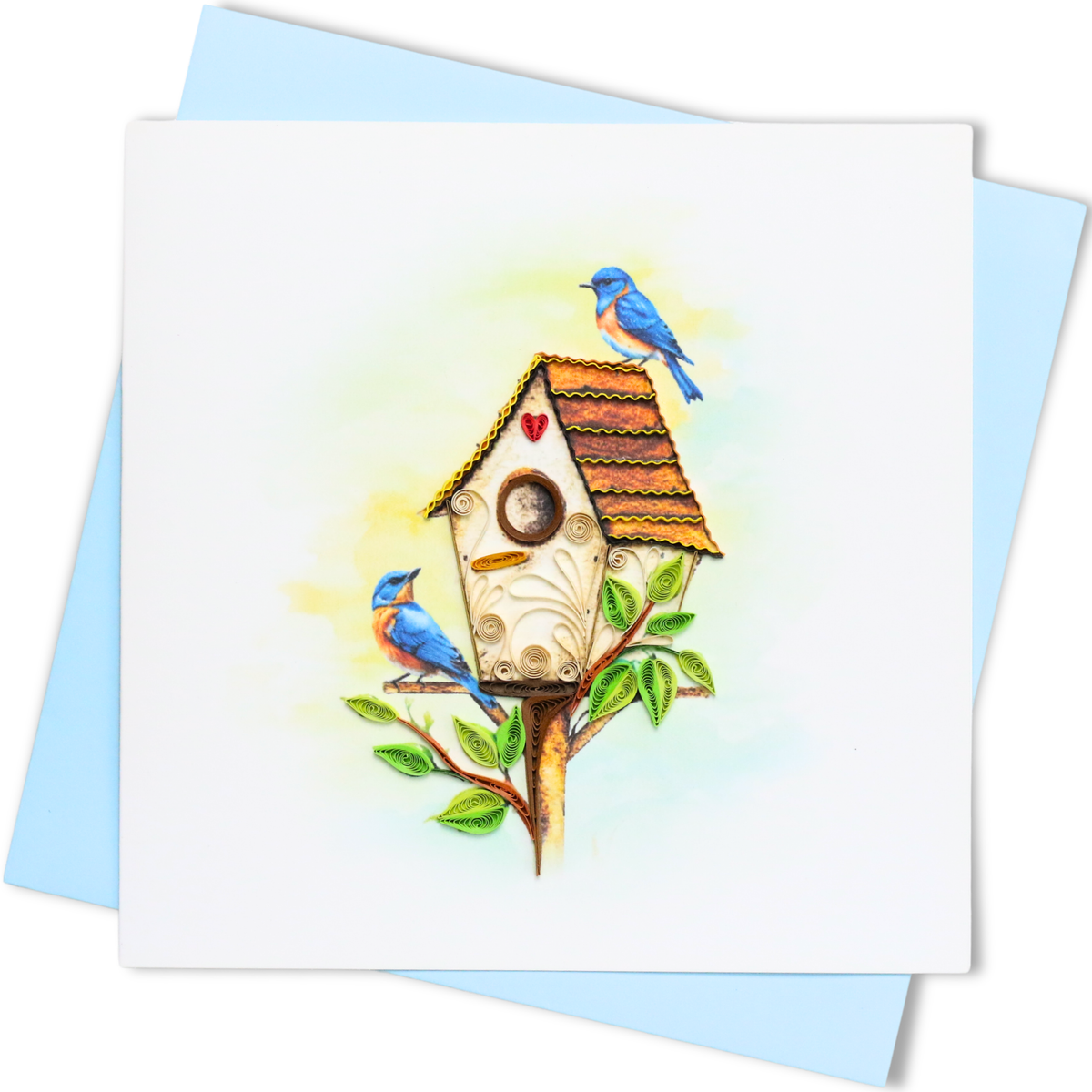 Sweet Bluebird Birdhouse Quilling Card