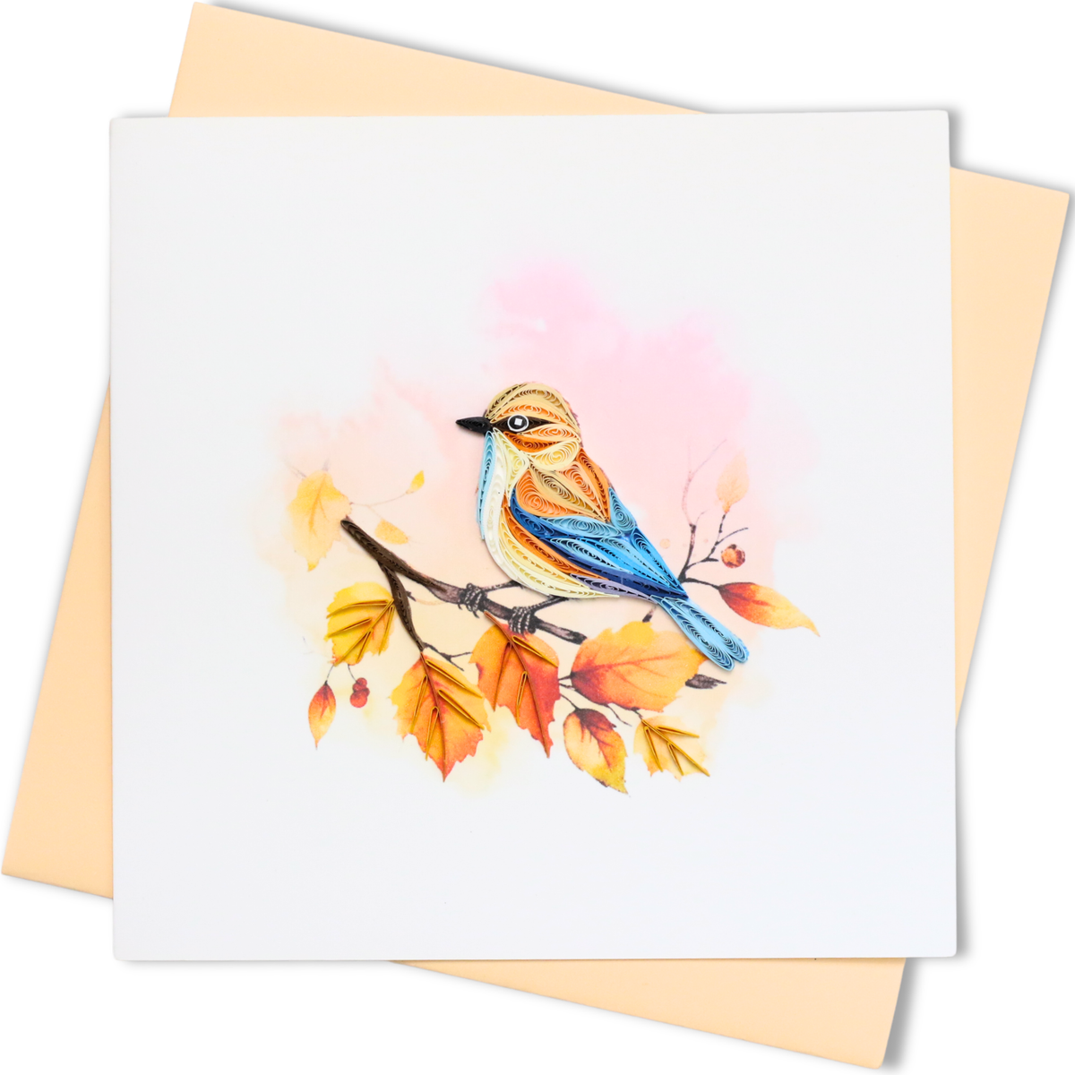 Golden Autumn Songbird Quilling Card