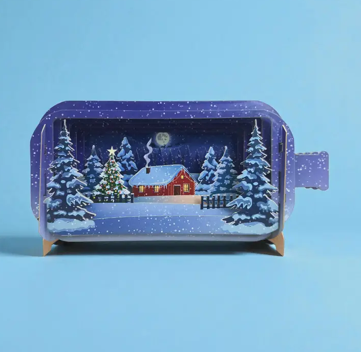 Message in a Bottle - Winter Cabin 3D Pop-Up Card