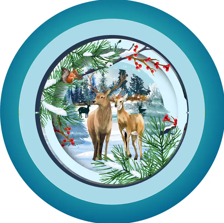 Winter Forest Deer Teacup 3D Pop-Up Card