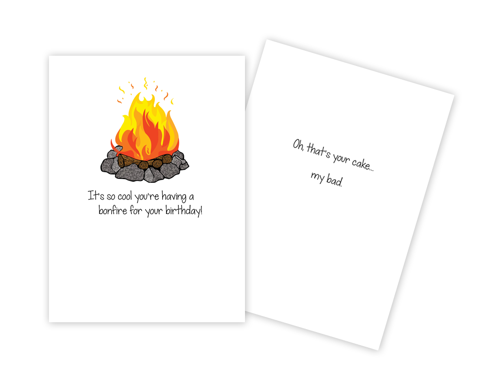 Bonfire - Funny Birthday Card