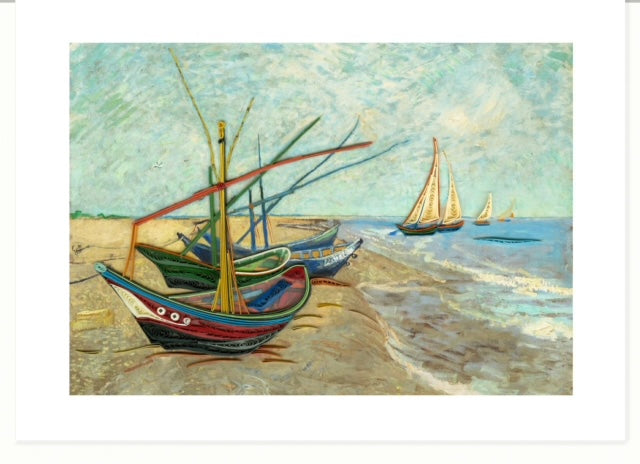 Fishing Boats on The Beach - Vincent Van Gogh - Large Quilling Card