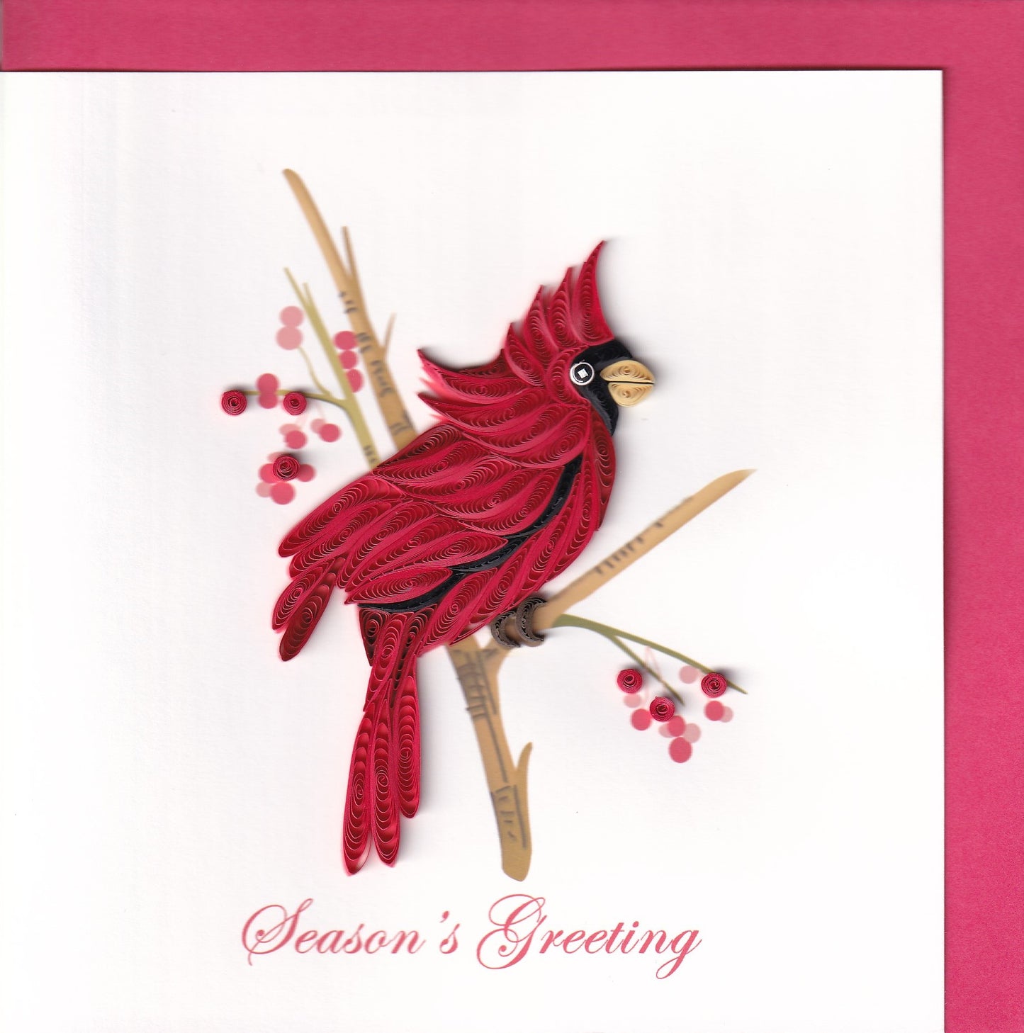 Season's Greetings Cardinal Quilling Card