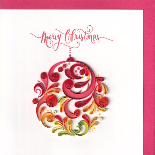 Merry Christmas Elegant Ornament Quilling Card