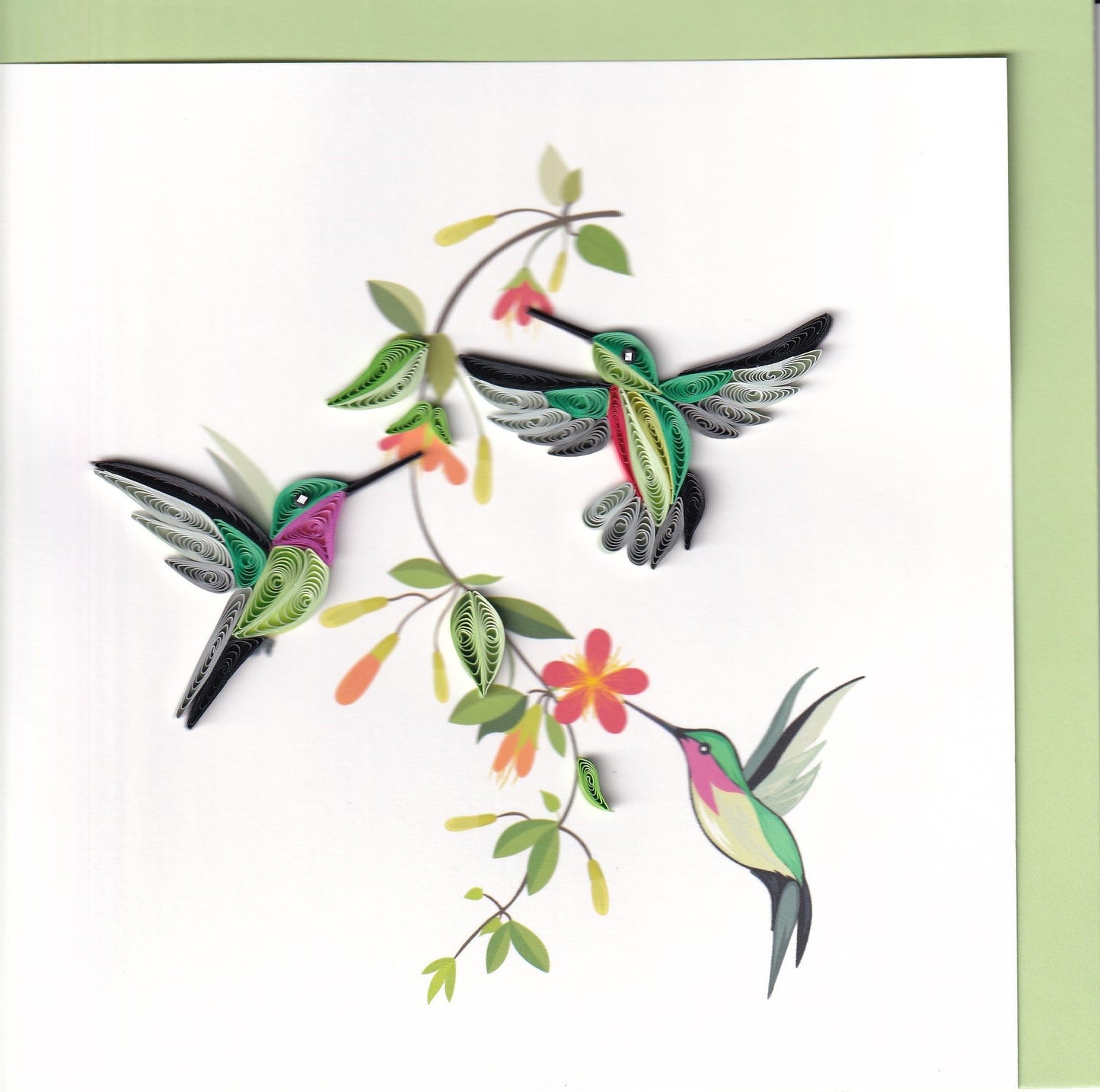 Hummingbird Trio Quilling Card