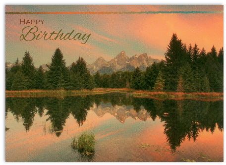 Mountains Happy Birthday Card – Blue Bird Cards