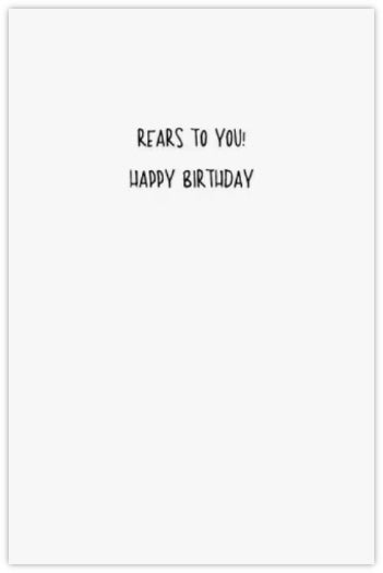 Rears to you - Funny Birthday Card – Blue Bird Cards