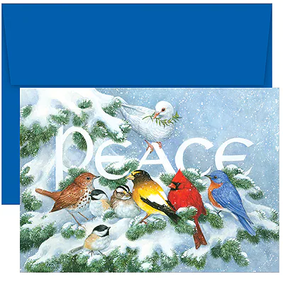Peace Birds in Branch Holiday Card