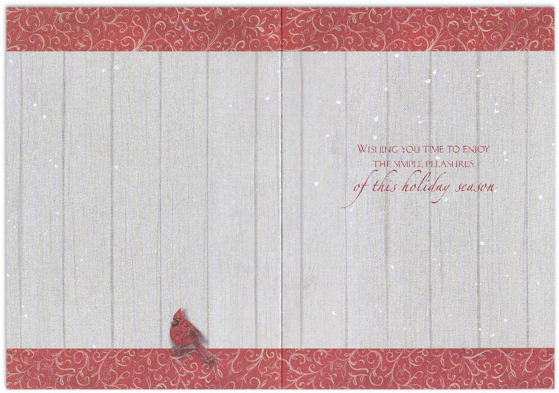 Snowman and Cardinal - Merry Christmas Card