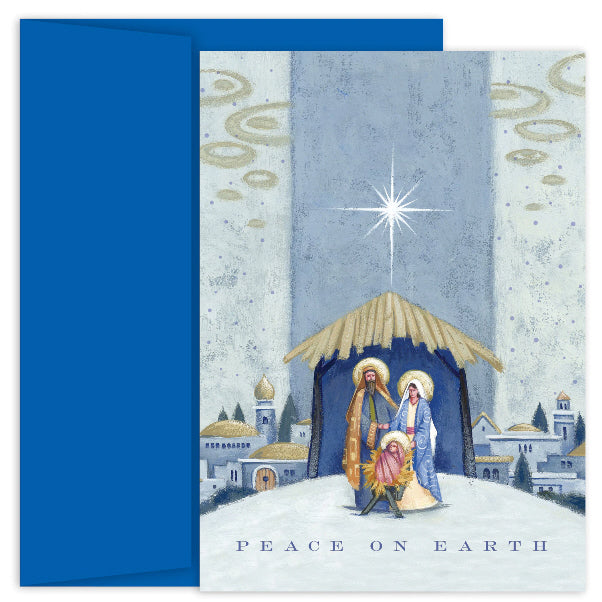 Nativity Beneath The Star Christmas Card
