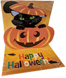 Pumpkin Cat Halloween Pop-Up Card