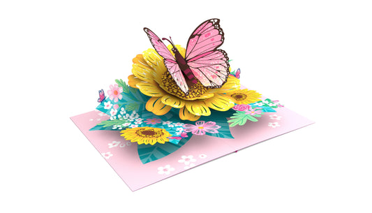 Beautiful Day Butterfly and Flowers Pop-Up Card Pop-Up Card
