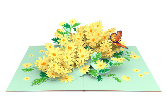 Yellow Daisy Garden Pop-Up Card