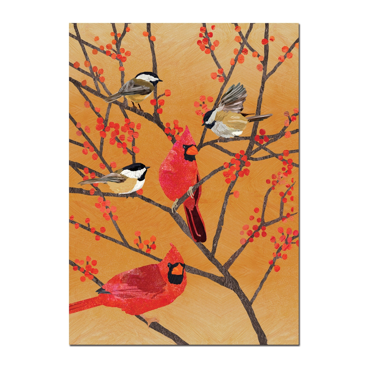 Chickadee & Cardinal Holiday Card