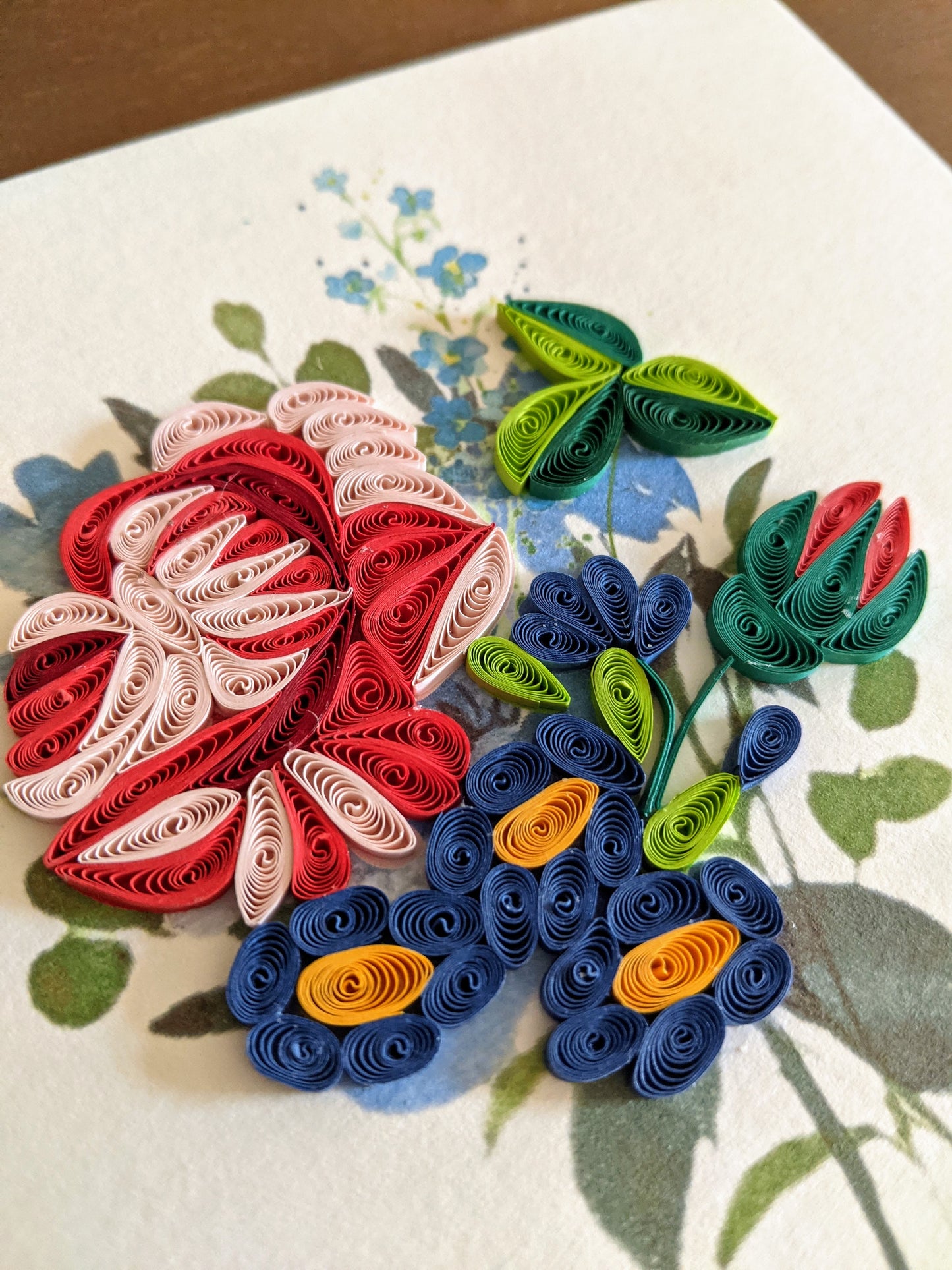 Colorful Flowers Quilled Card