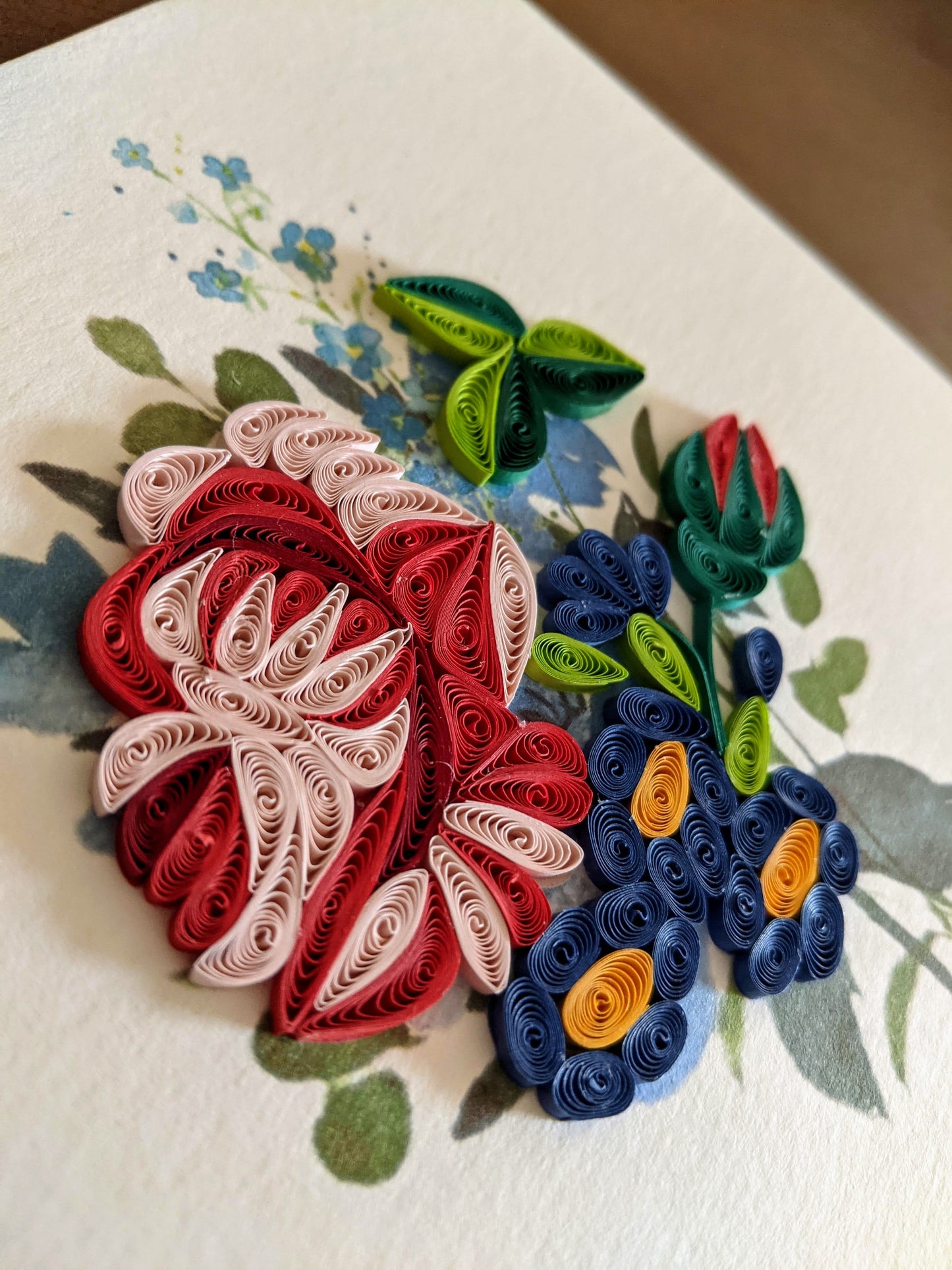 Colorful Flowers Quilled Card