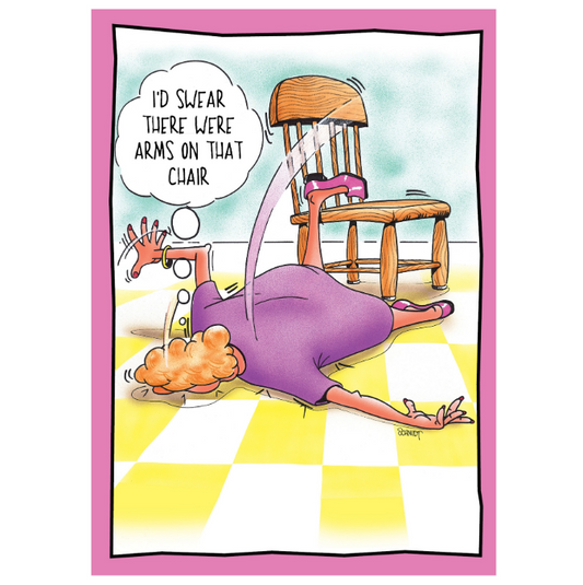 Falling Off Chair - Funny Birthday Card