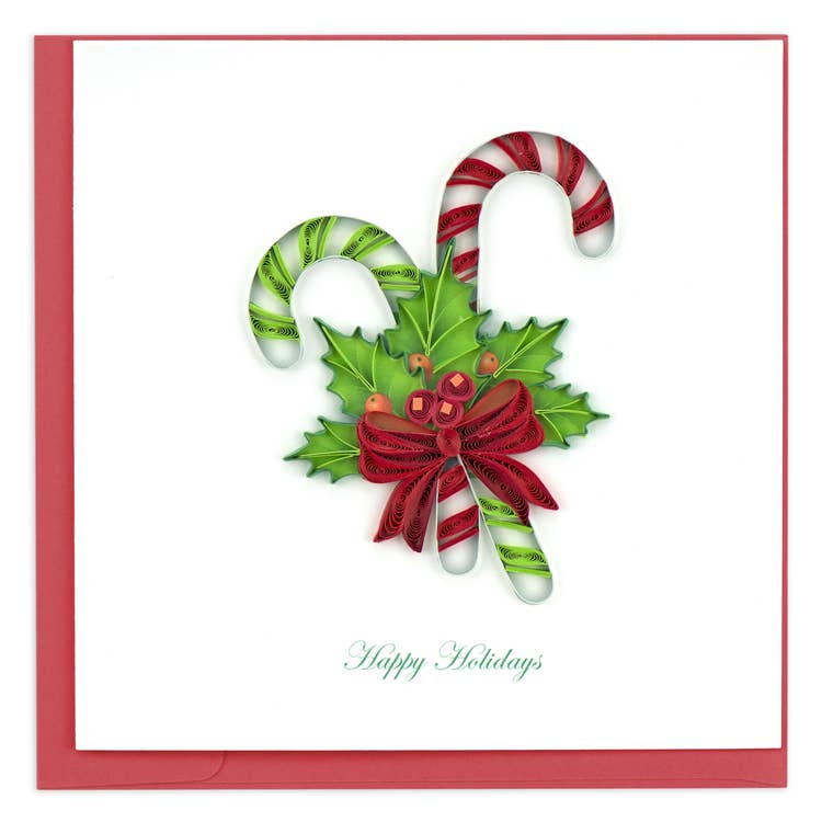 Candy Canes Holiday Quilling Card