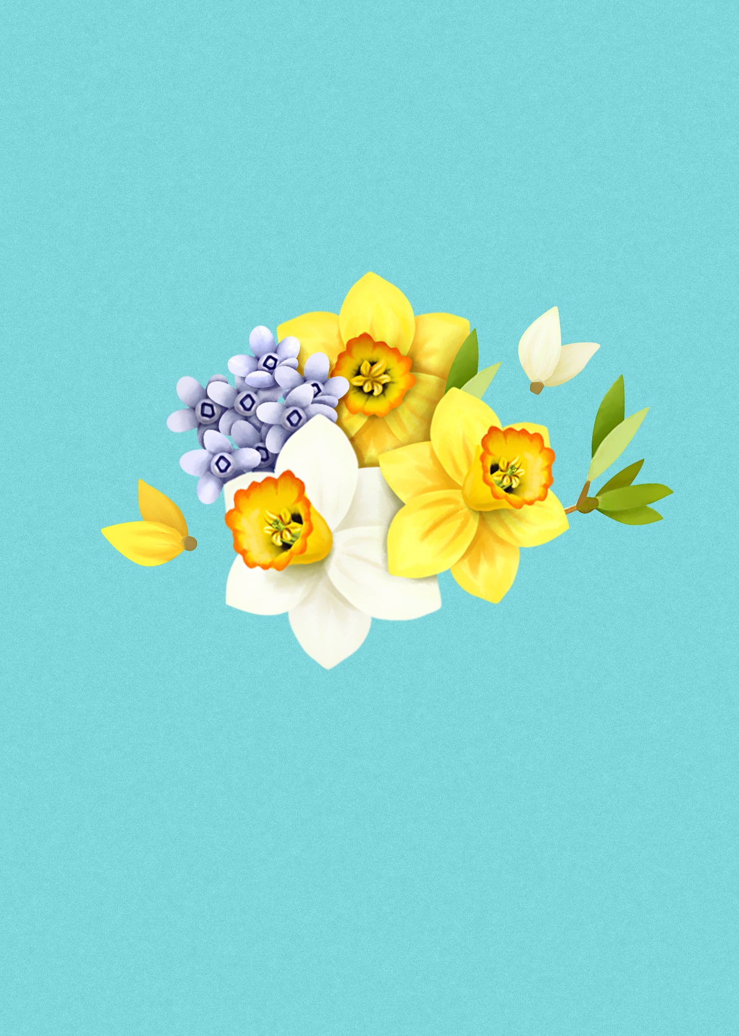 Daffodil Floral Bouquet Pop-Up Card