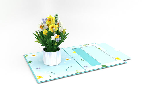 Daffodil Floral Bouquet Pop-Up Card