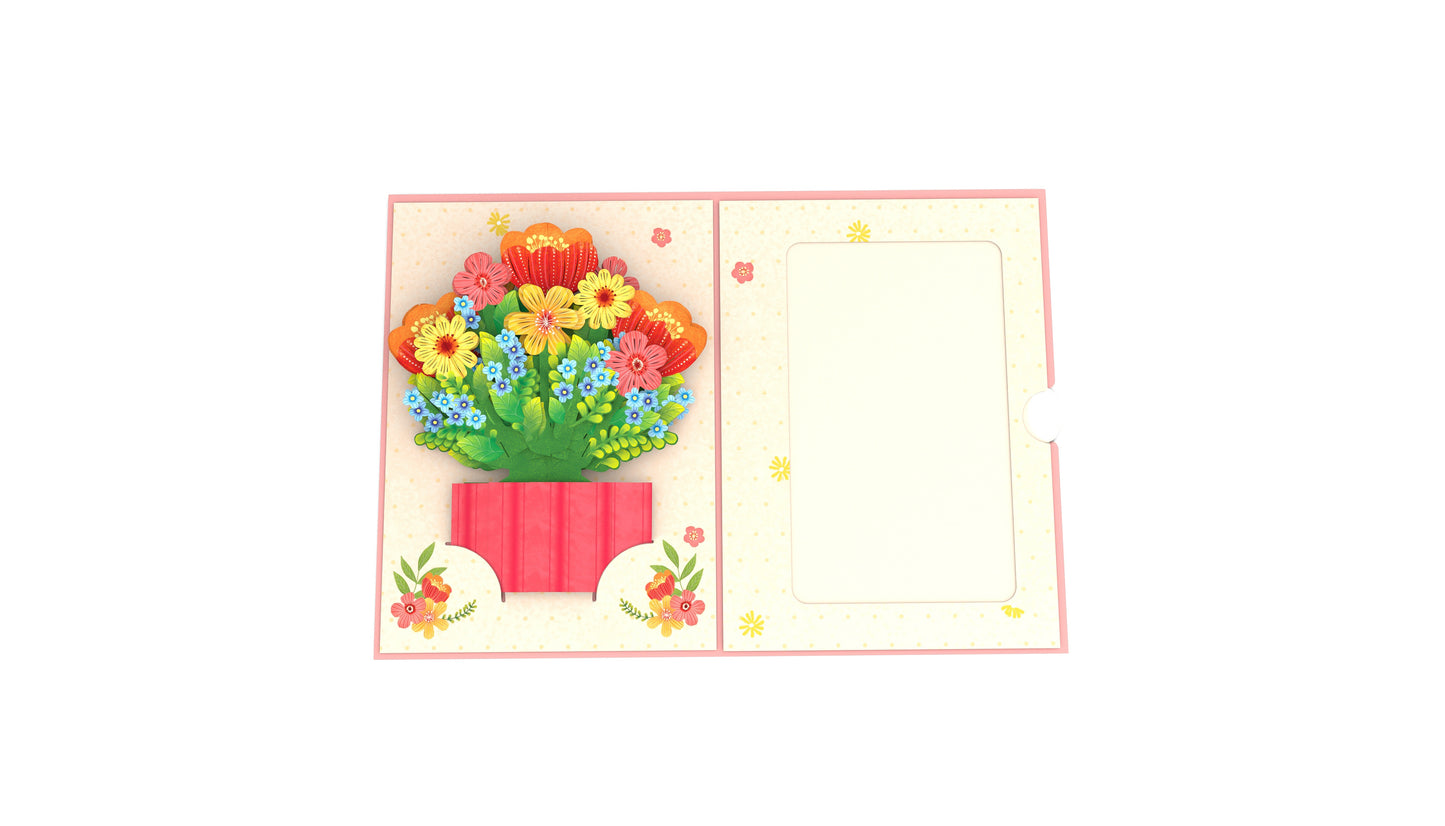 Wildflowers Floral Bouquet Pop-Up Card