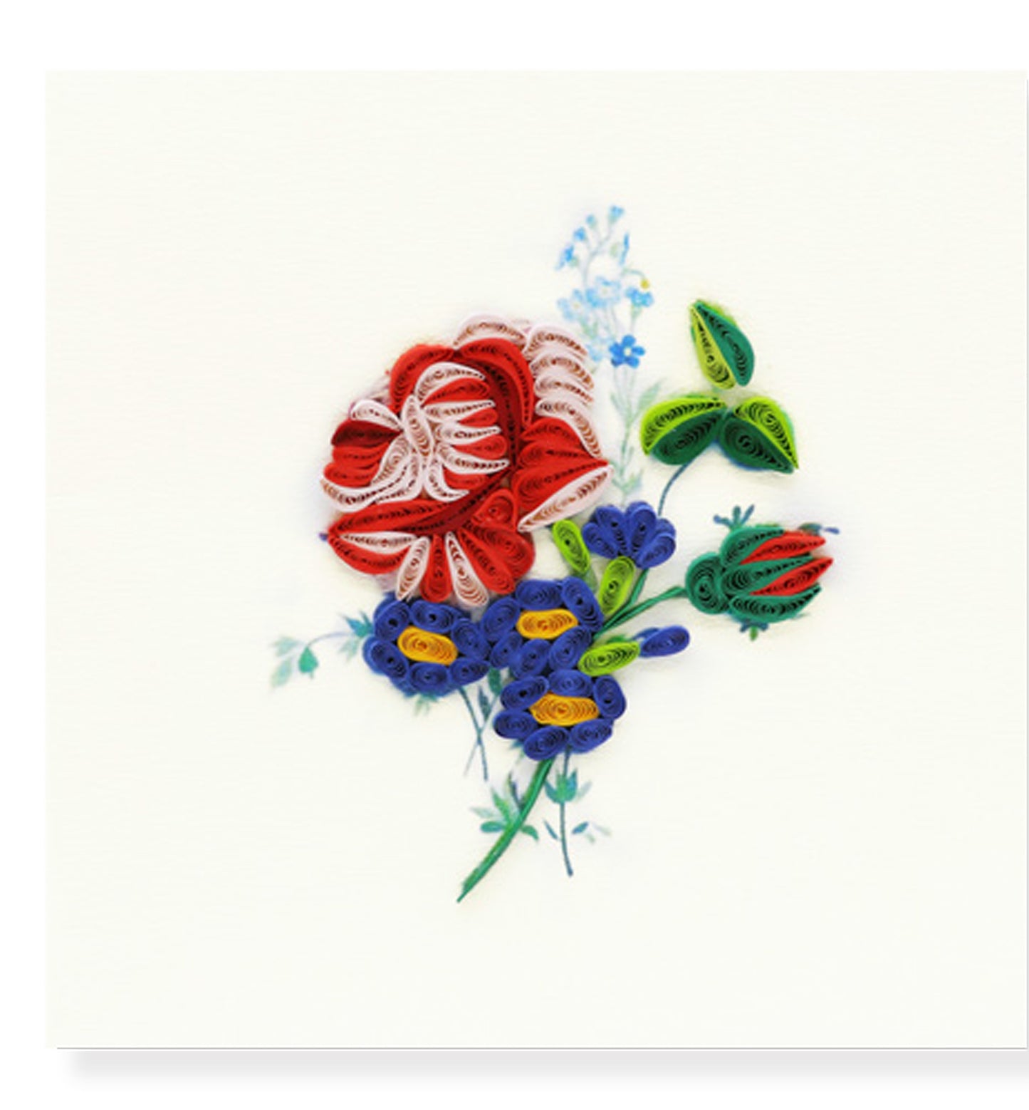 Colorful Flowers Quilled Card